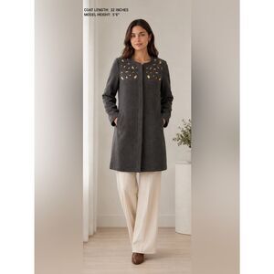 Soft Surroundings Wool Laser Cutout Duster/Coat
